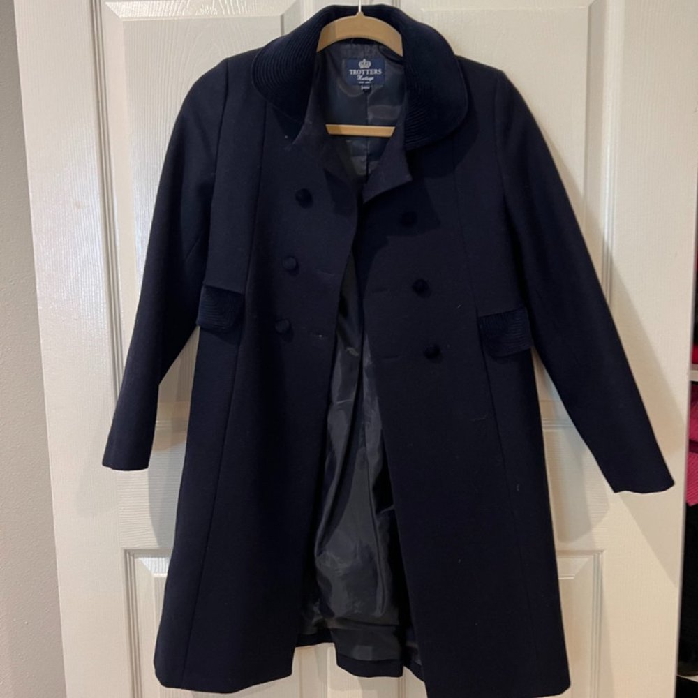 TROTTERS LONDON  Classic Coat, Navy (Size 10/11y)